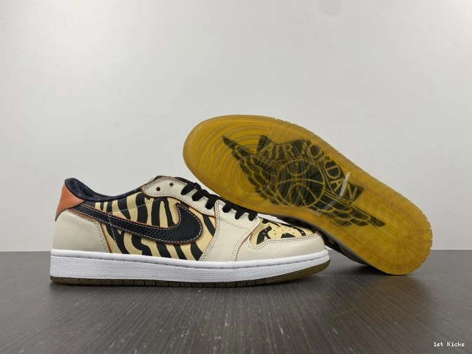 1st Kicks Shoes DH6932-100 1 Tiger Low OG the Air Year of Jordan 0707